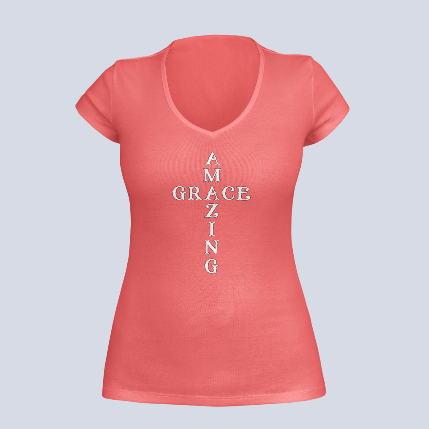 Amazing Grace Cross - Ladies V-Neck