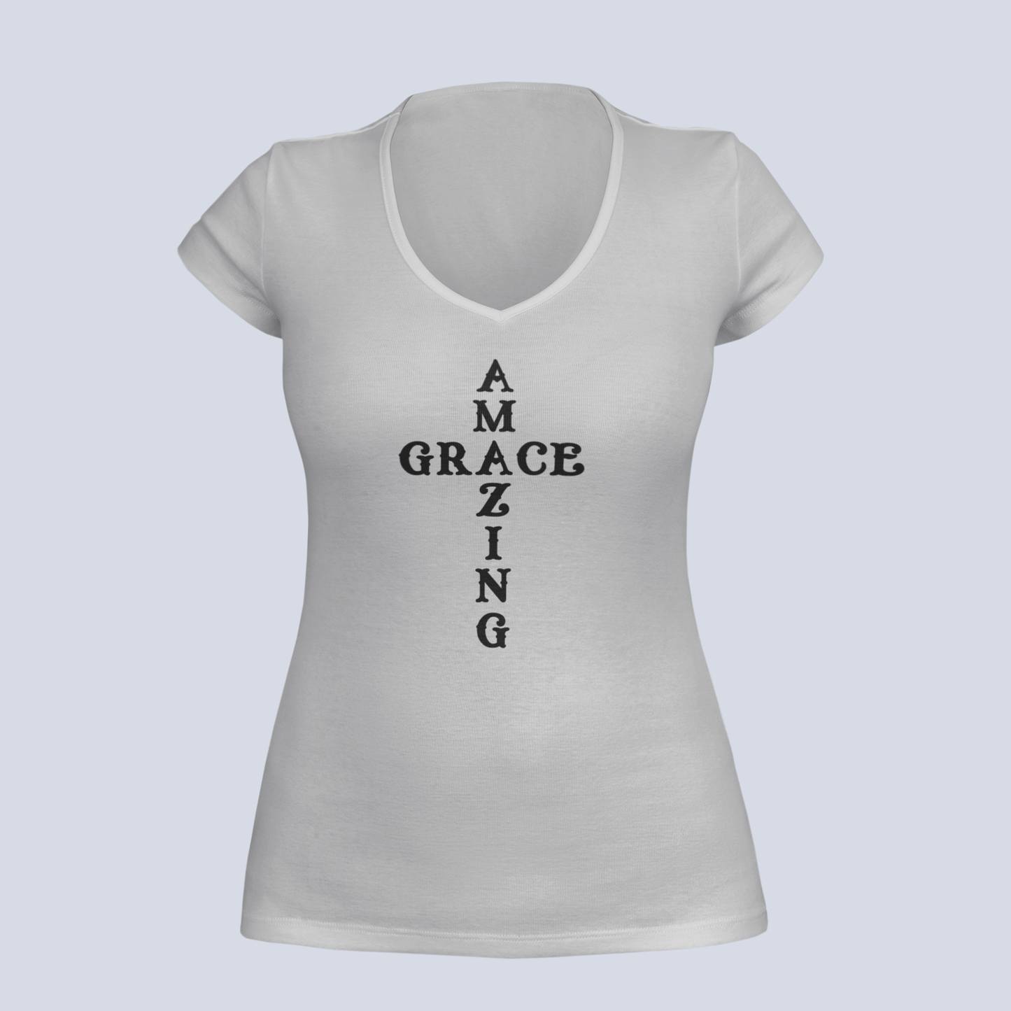 Amazing Grace Cross - Ladies V-Neck