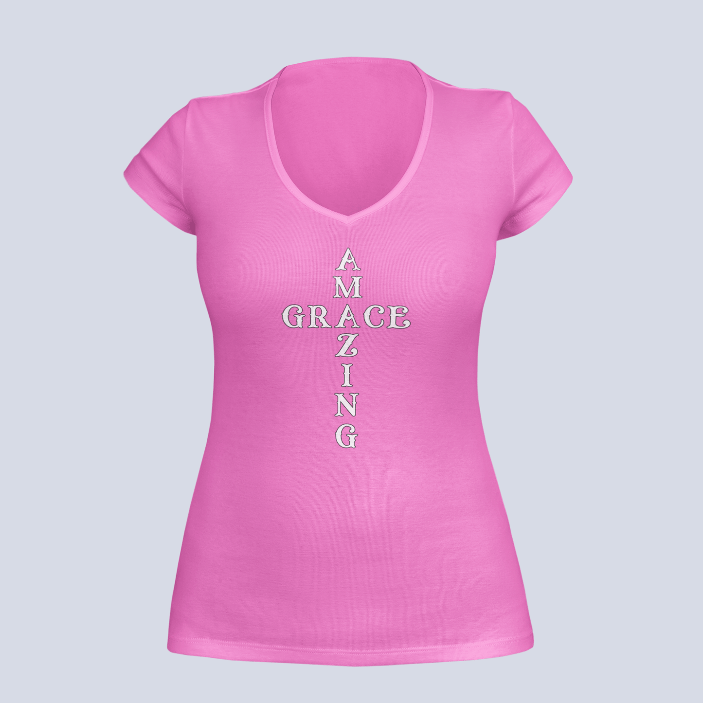 Amazing Grace Cross - Ladies V-Neck
