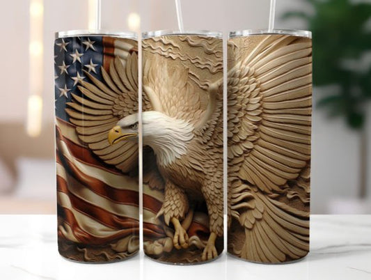 Tumbler - 3D American Eagle 20 oz Skinny