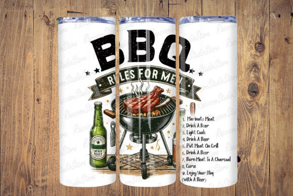 BBQ Rules For Men - 20 Oz Tumbler