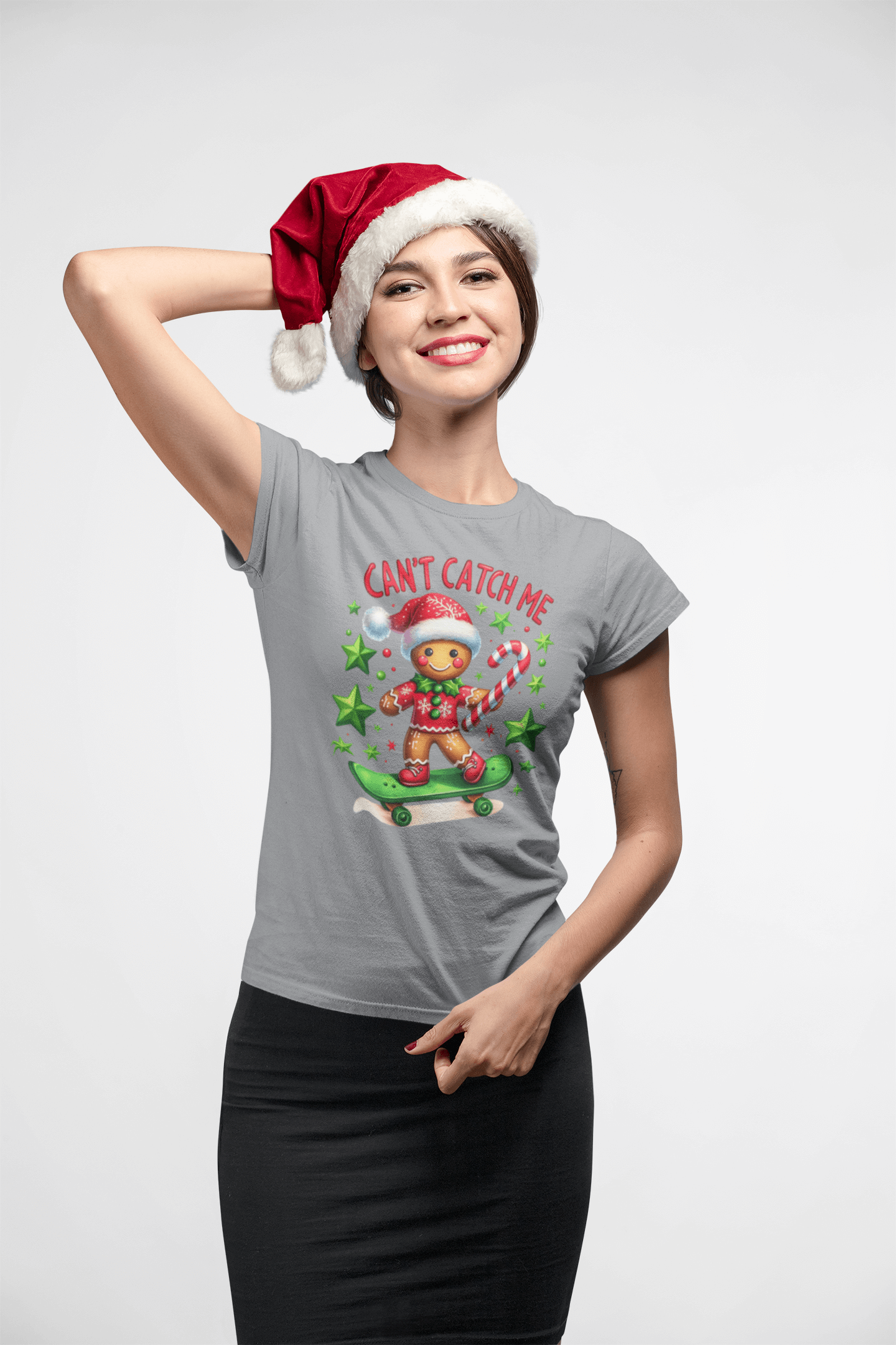 Can't Catch Me - Ladies Fitted T-Shirt