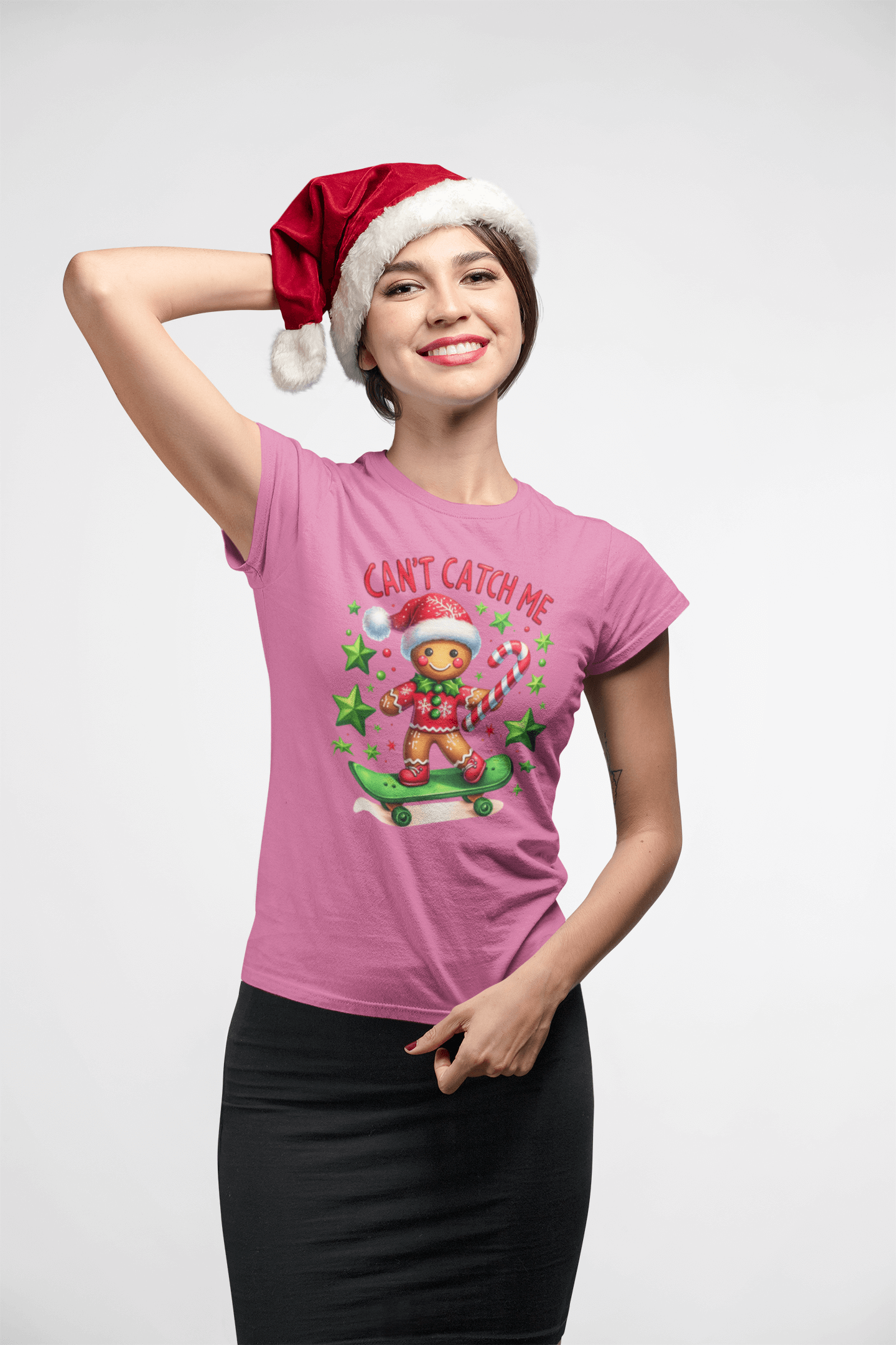 Can't Catch Me - Ladies Fitted T-Shirt