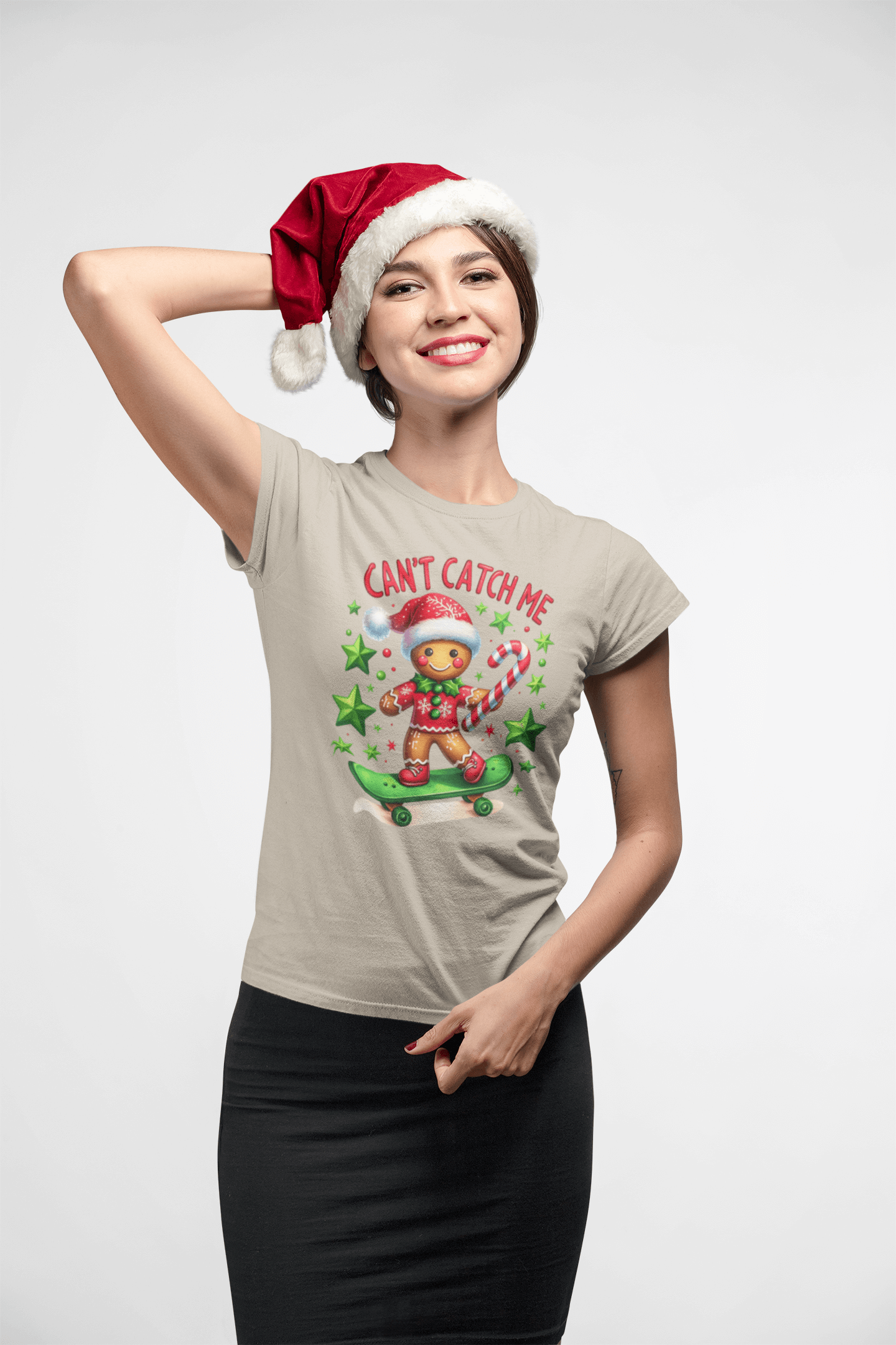 Can't Catch Me - Ladies Fitted T-Shirt