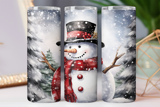 Snowman with Top hat - 20 Oz Tumbler