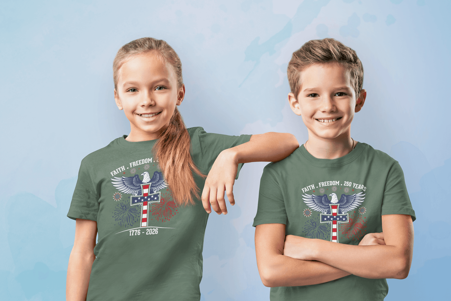 Faith & Freedom: 250 Years Under God - Kids T-Shirt