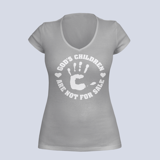 God's Children Are Not For Sale - Ladies V-Neck - T-Shirt