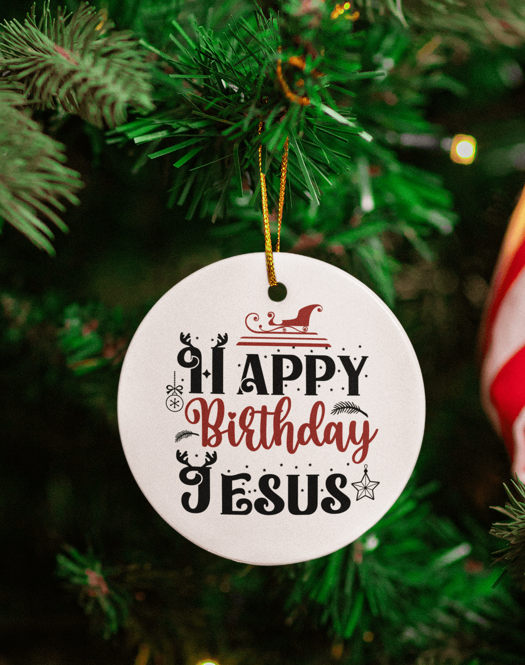 Happy Birthday Jesus! Christmas Ornament