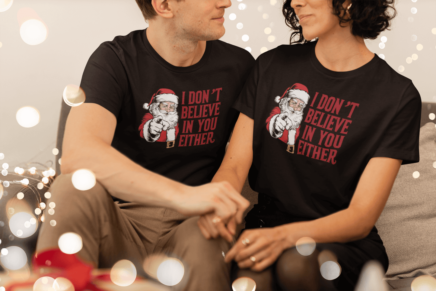 I Don't Believe In You Either Santa T-Shirt - Unisex