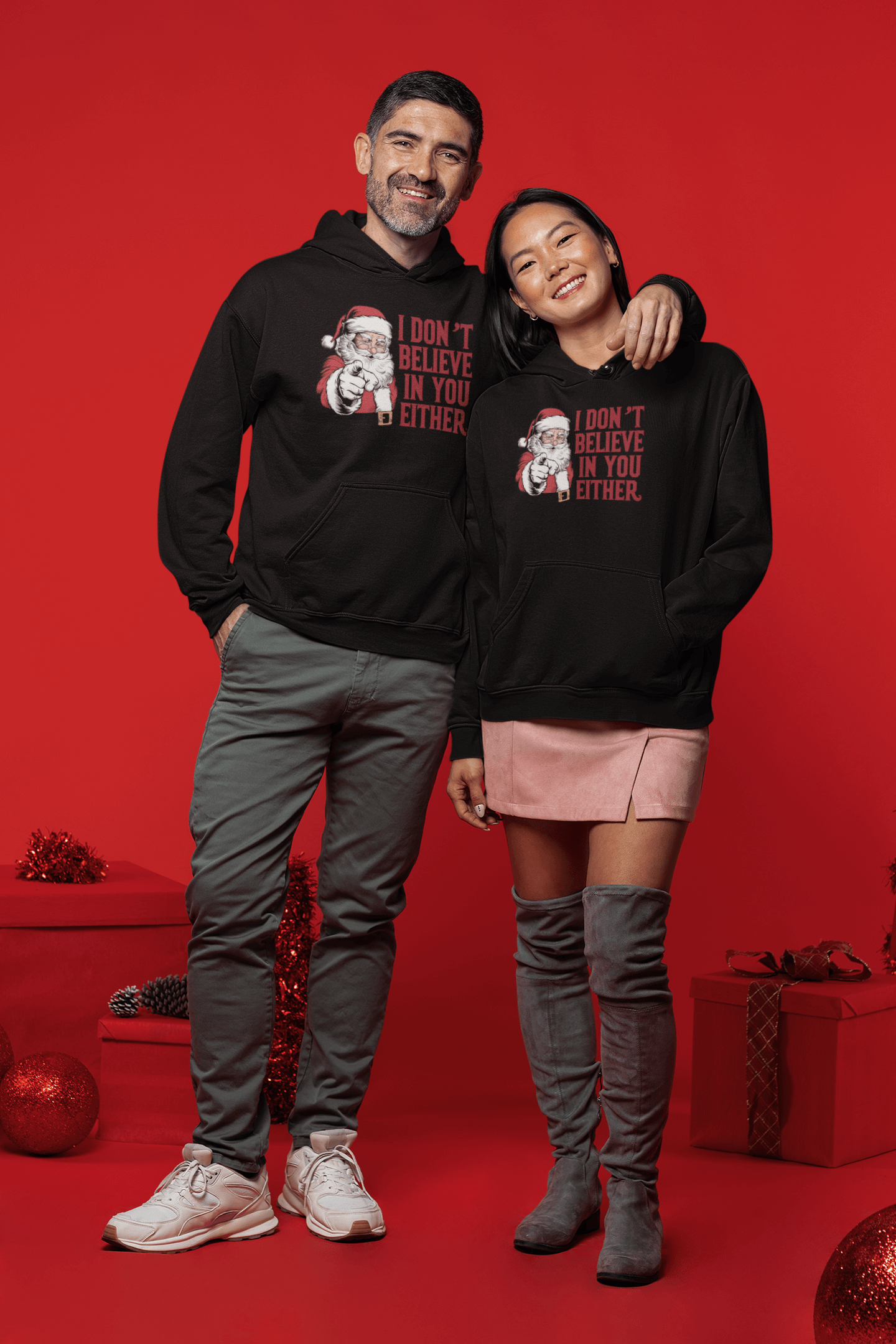 I Don't Believe In You Either Santa Hoodie