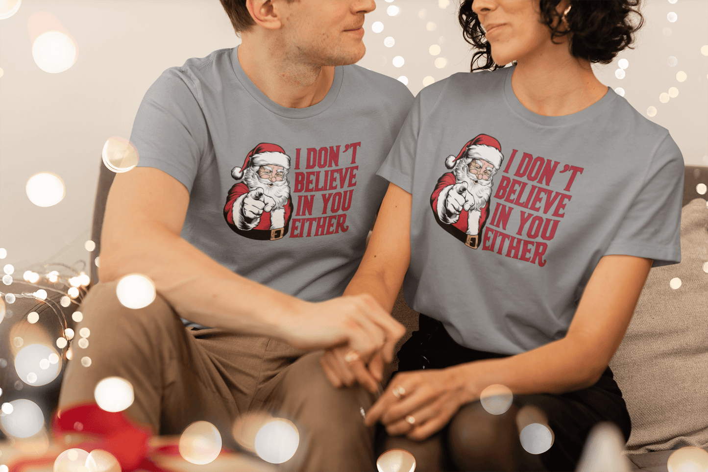 I Don't Believe In You Either Santa T-Shirt - Unisex