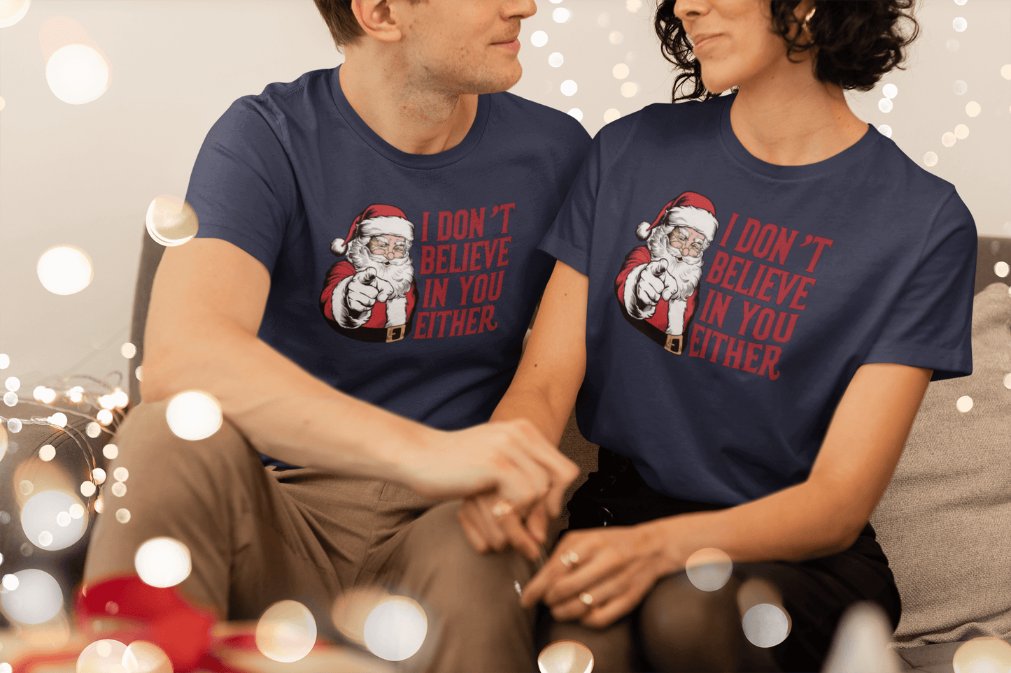 I Don't Believe In You Either Santa T-Shirt - Unisex
