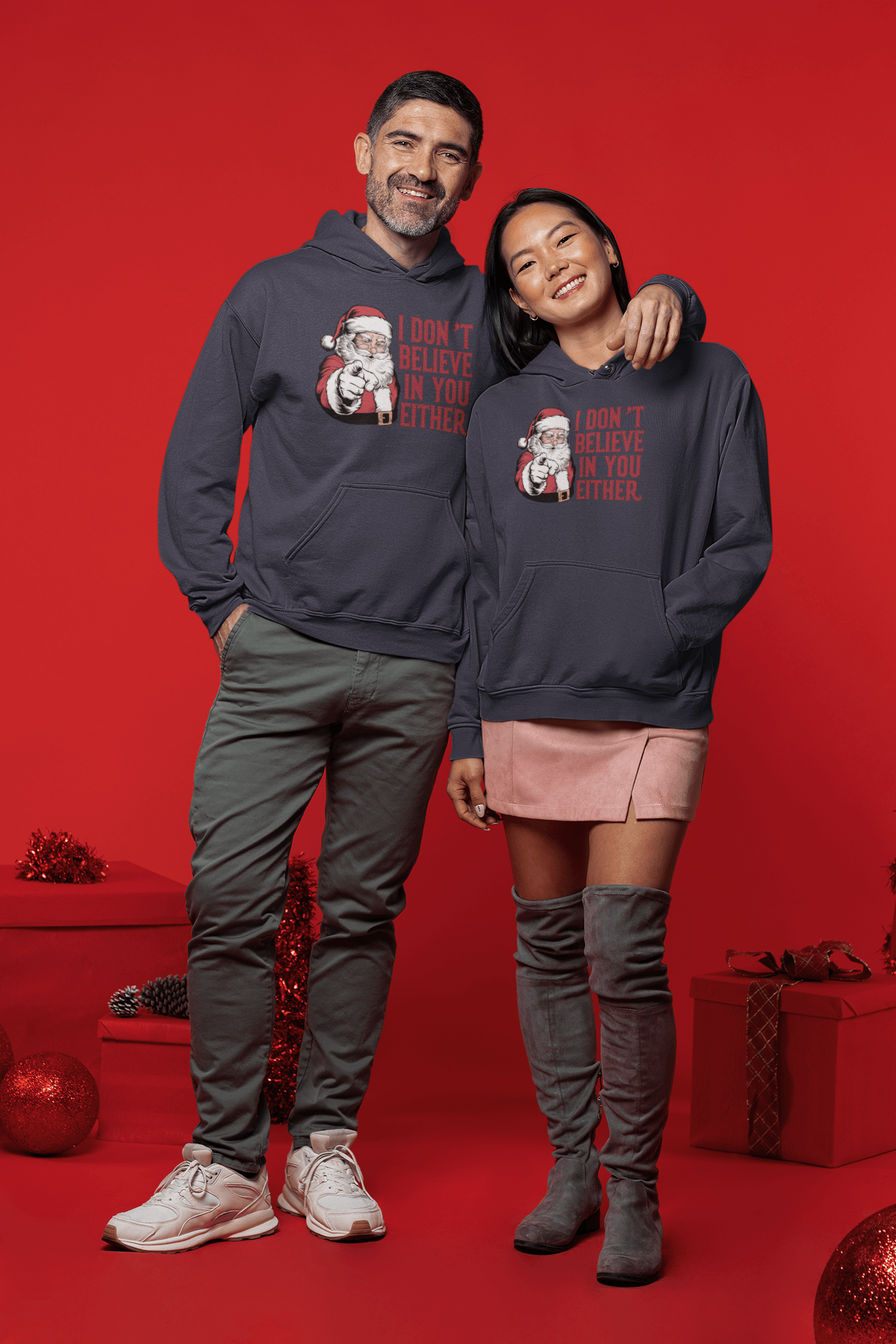 I Don't Believe In You Either Santa Hoodie