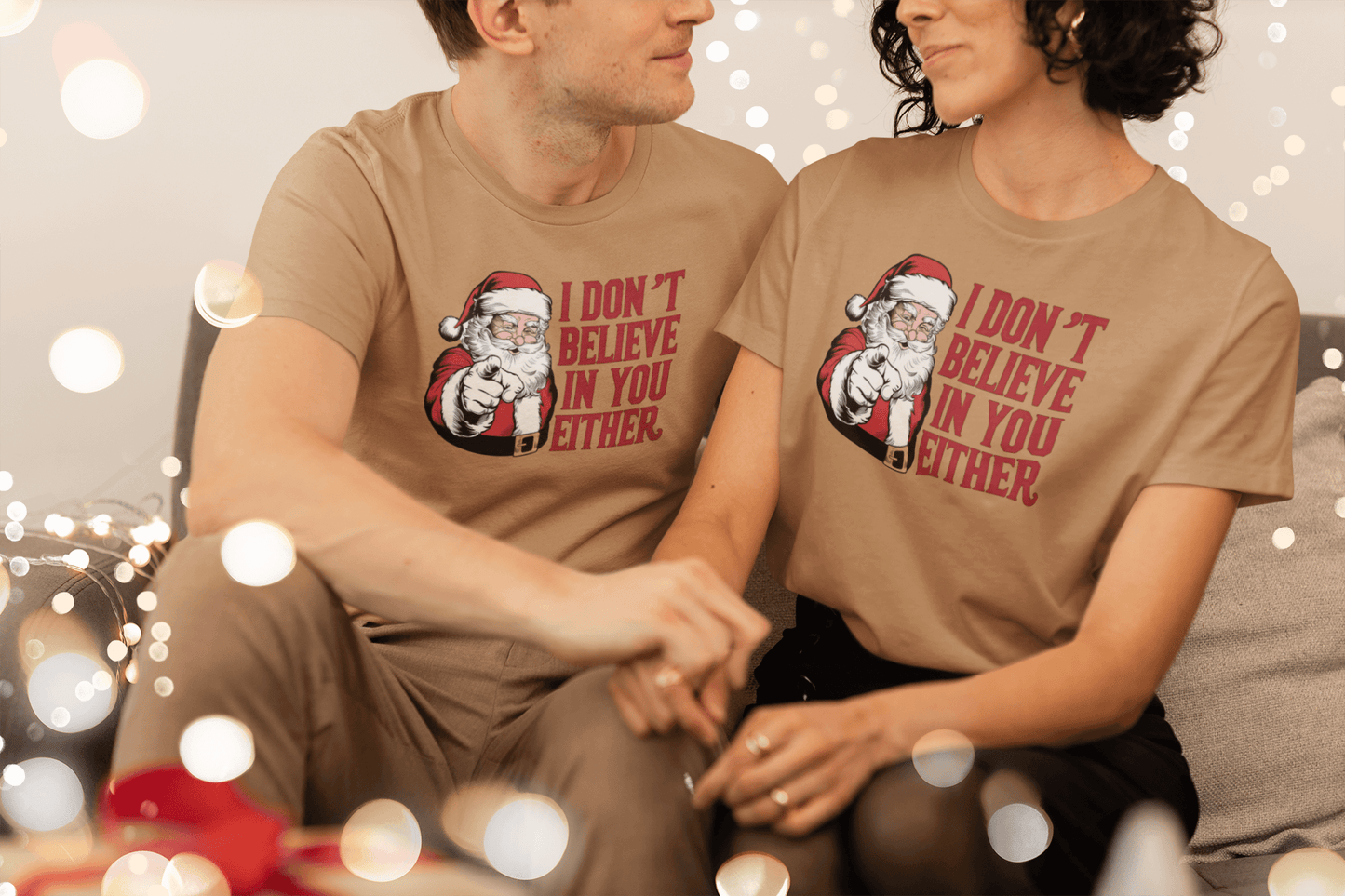 I Don't Believe In You Either Santa T-Shirt - Unisex