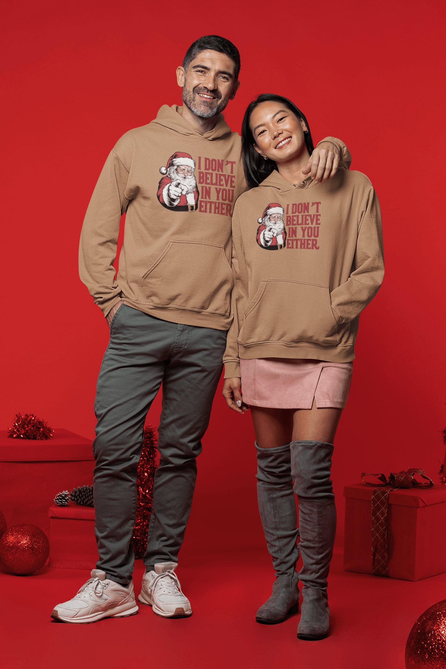 I Don't Believe In You Either Santa Hoodie