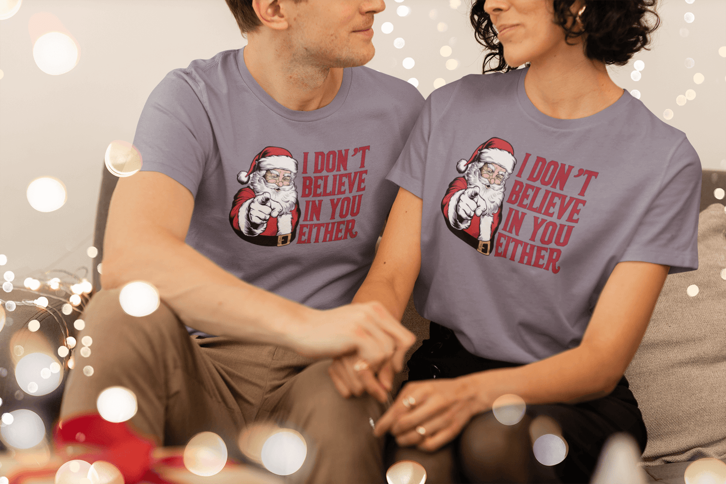 I Don't Believe In You Either Santa T-Shirt - Unisex