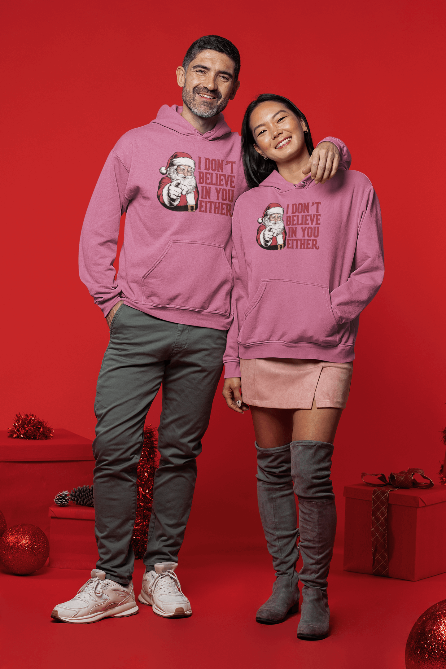 I Don't Believe In You Either Santa Hoodie