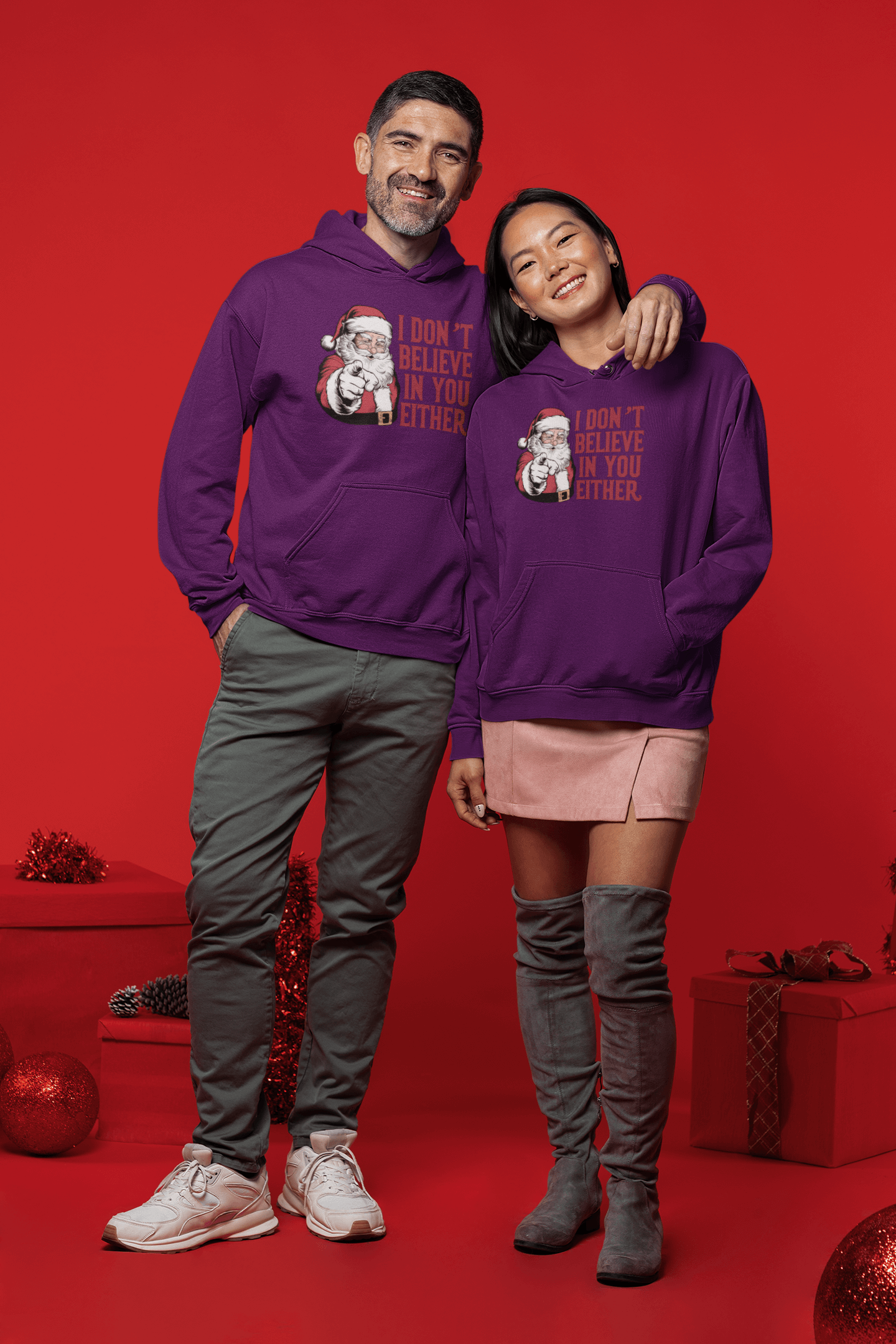I Don't Believe In You Either Santa Hoodie