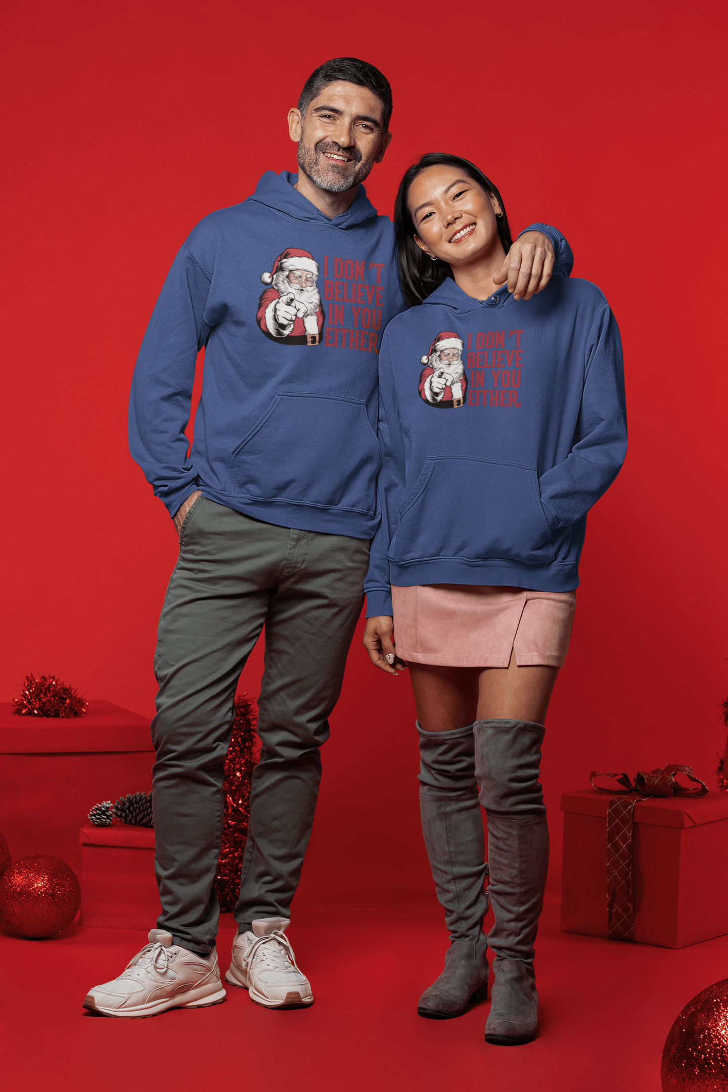 I Don't Believe In You Either Santa Hoodie