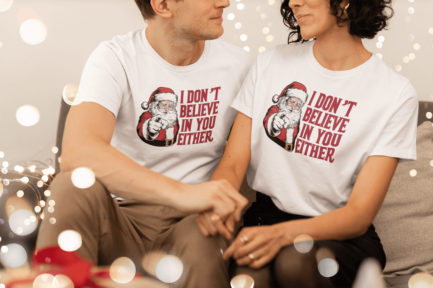 I Don't Believe In You Either Santa T-Shirt - Unisex