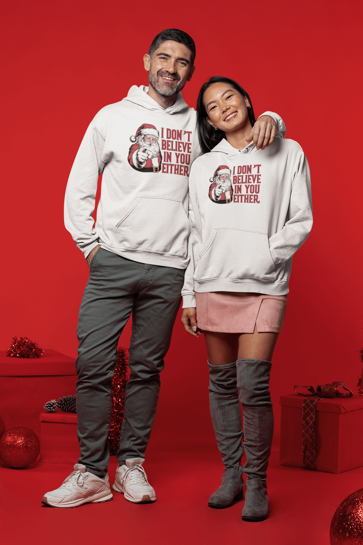 I Don't Believe In You Either Santa Hoodie