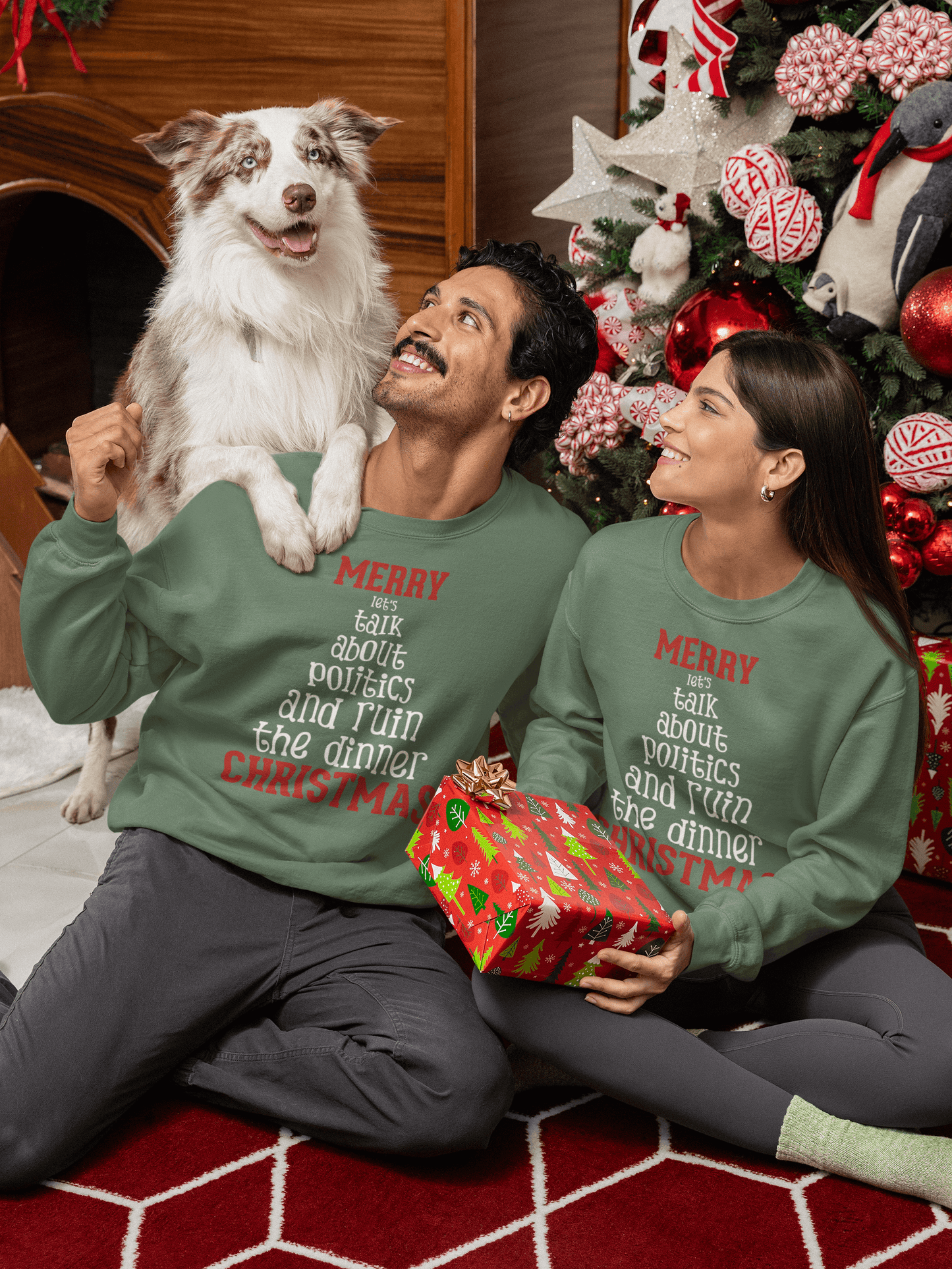 Merry Let's Talk About Politics - Sweatshirt
