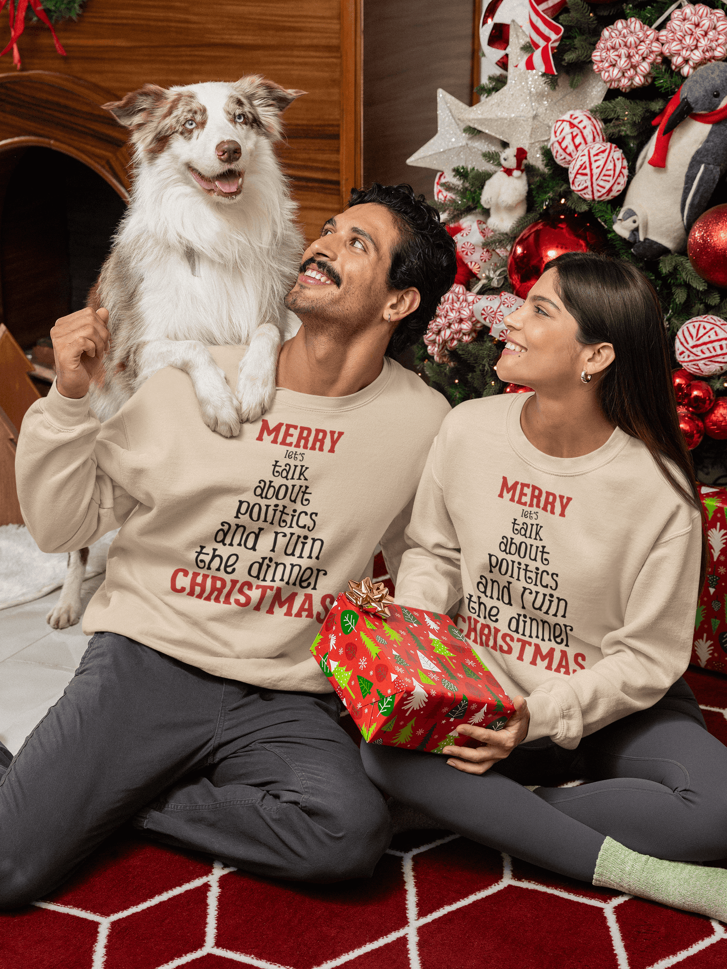 Merry Let's Talk About Politics - Sweatshirt