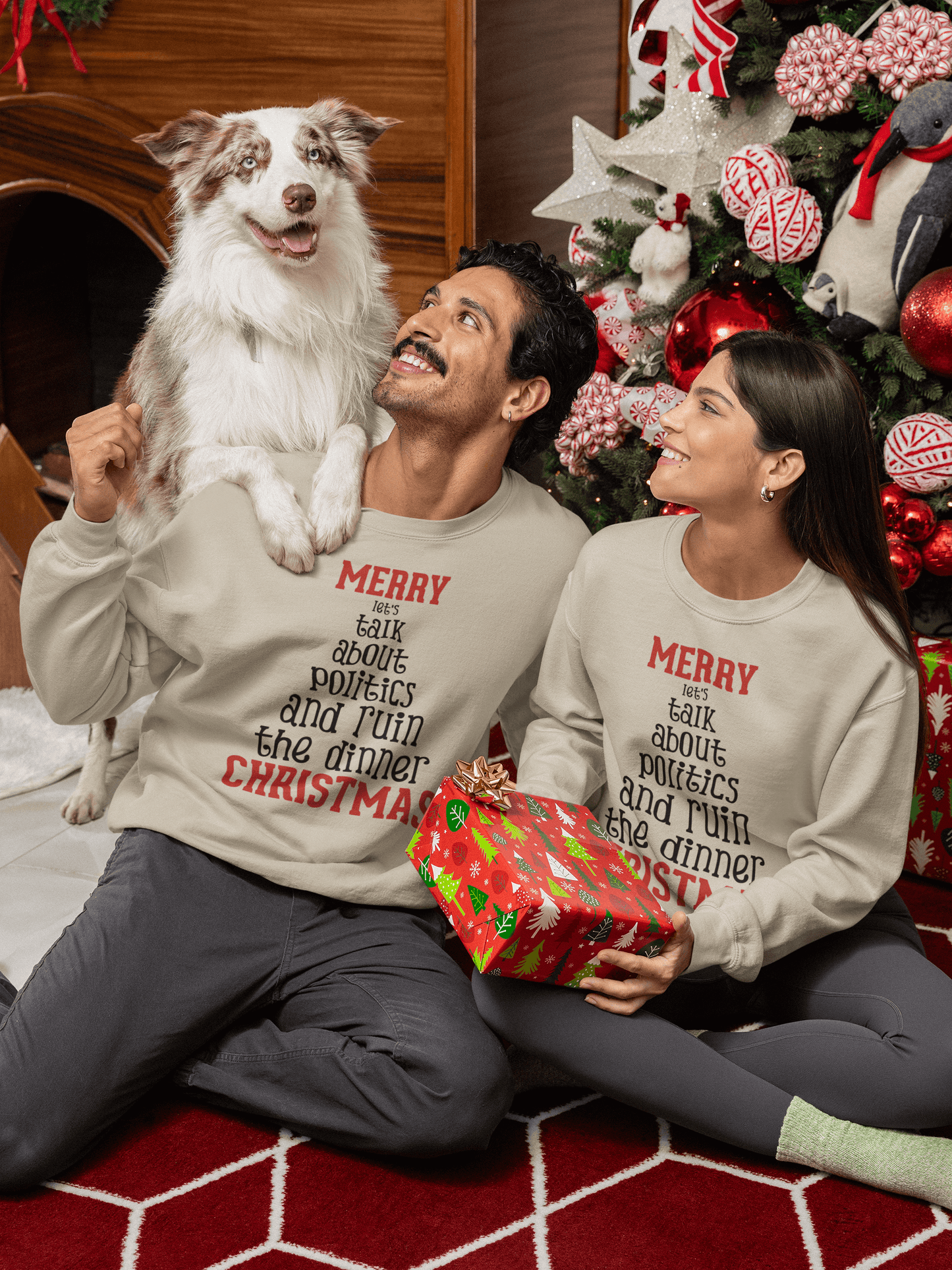 Merry Let's Talk About Politics - Sweatshirt