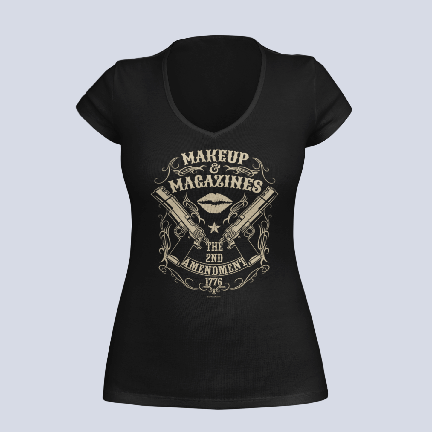 Makeup and Magazines - 2A T-Shirt - Ladies V-Neck