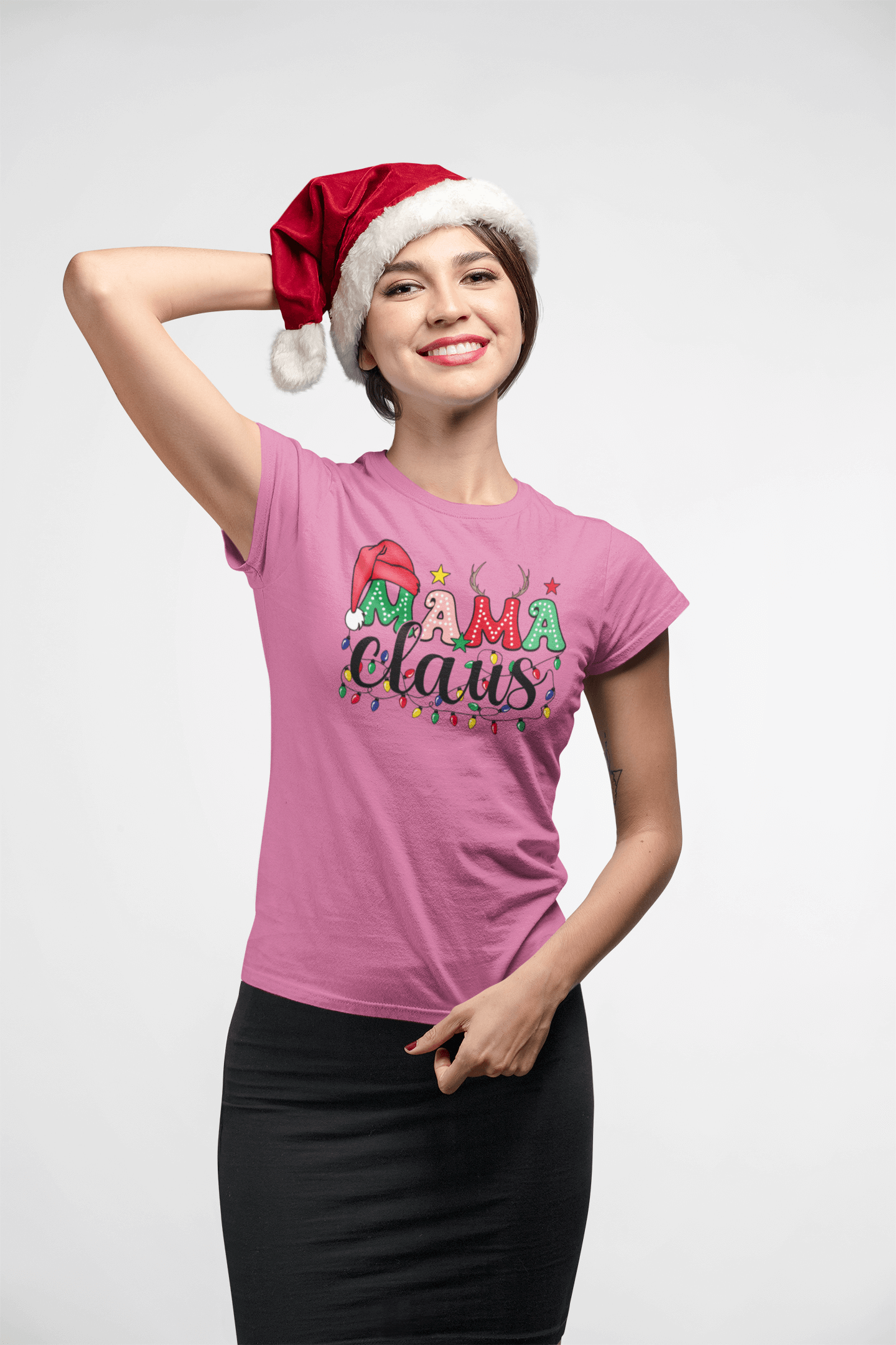 Mama Claus - Ladies Fitted T-Shirt