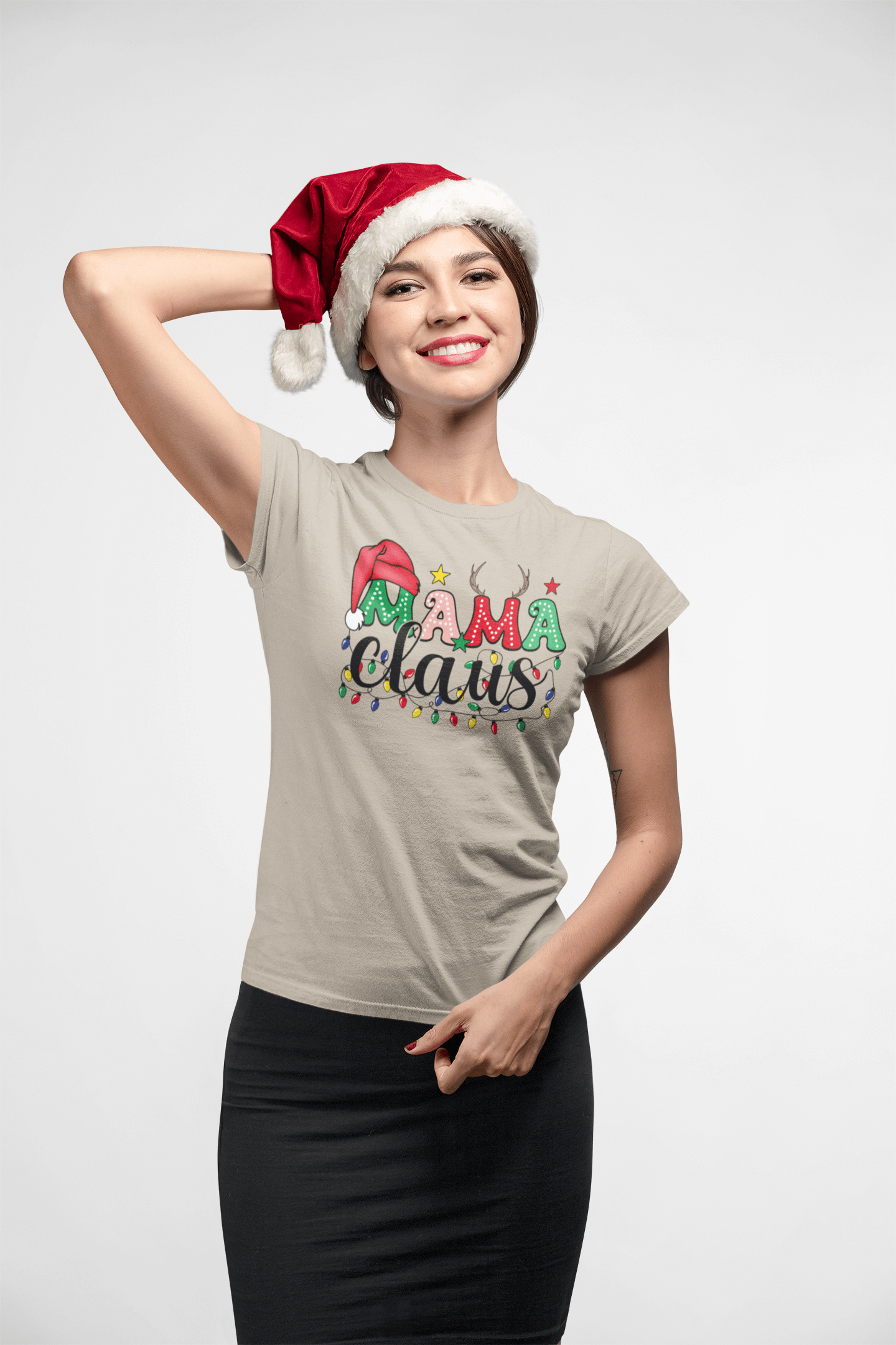 Mama Claus - Ladies Fitted T-Shirt