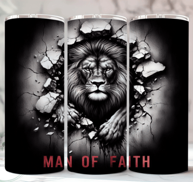 Tumbler - Man of Faith 3D Lion  - 20 Oz