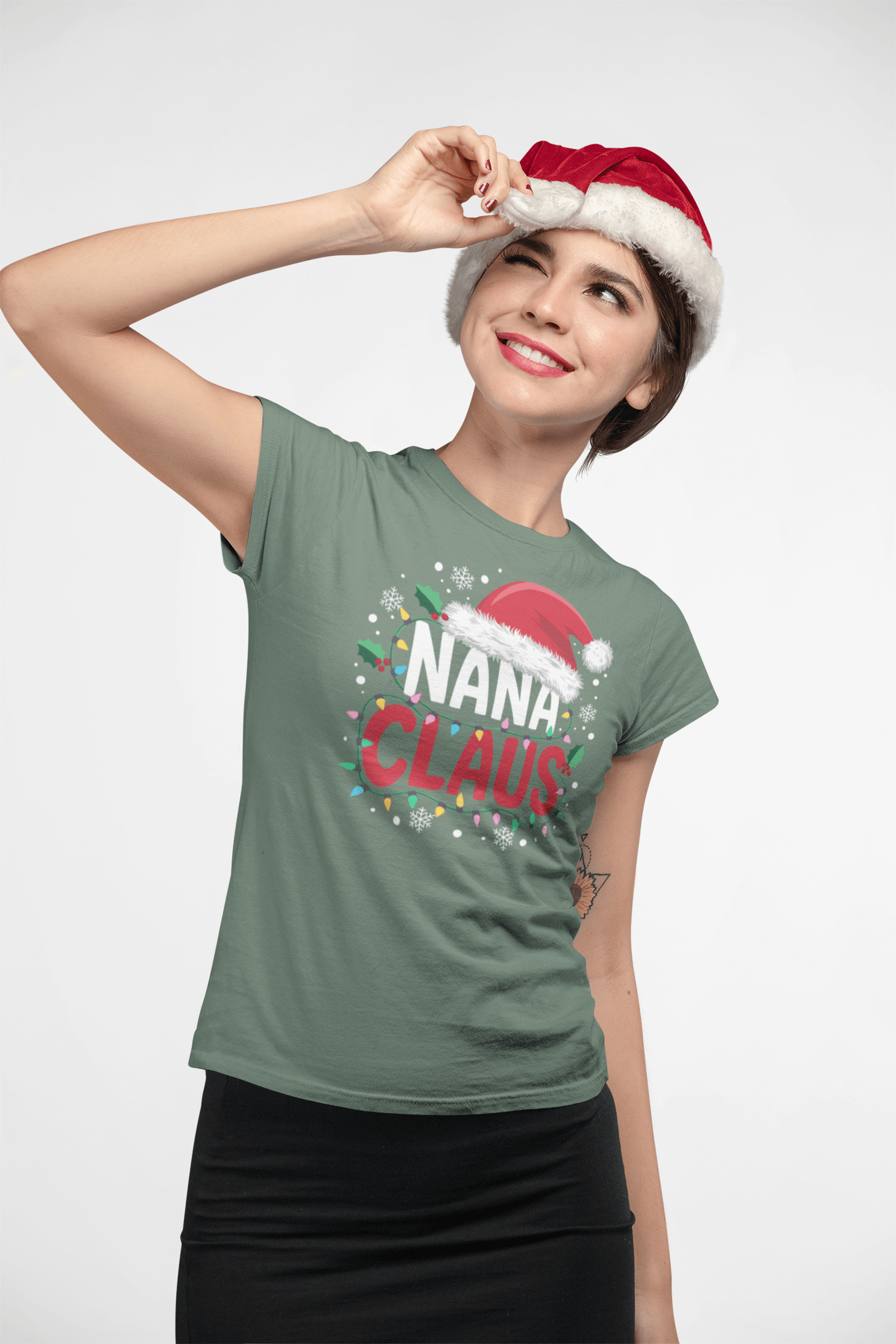 Nana Claus - Ladies Fitted T-Shirt