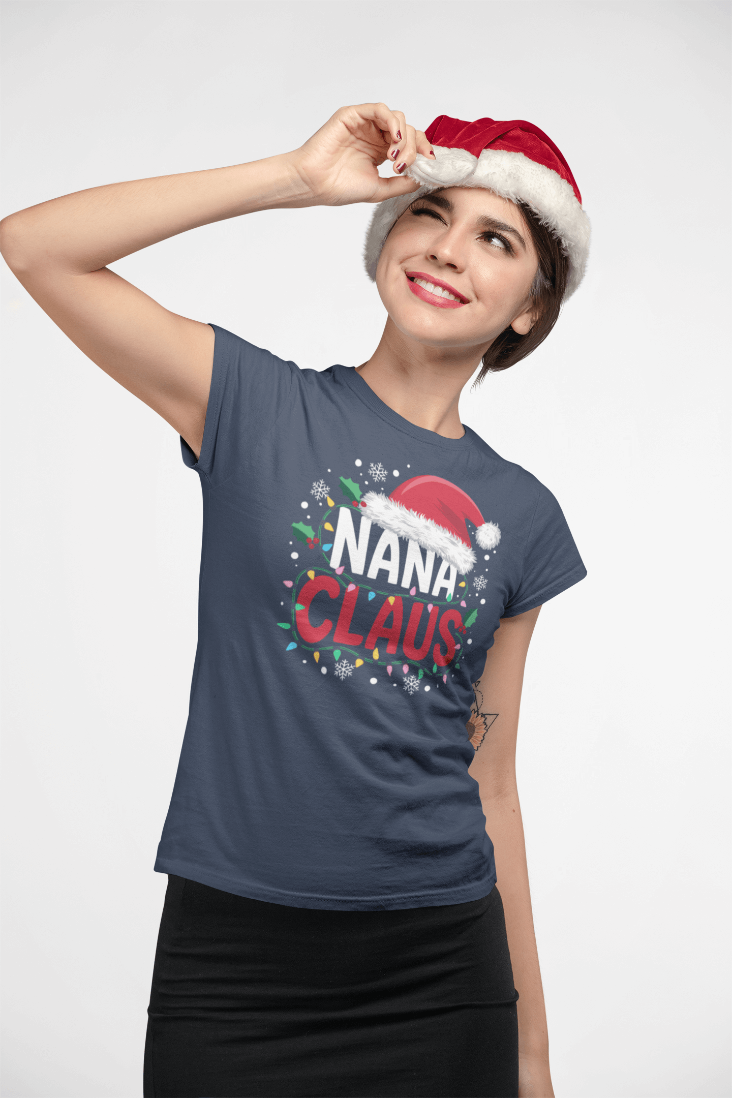 Nana Claus - Ladies Fitted T-Shirt