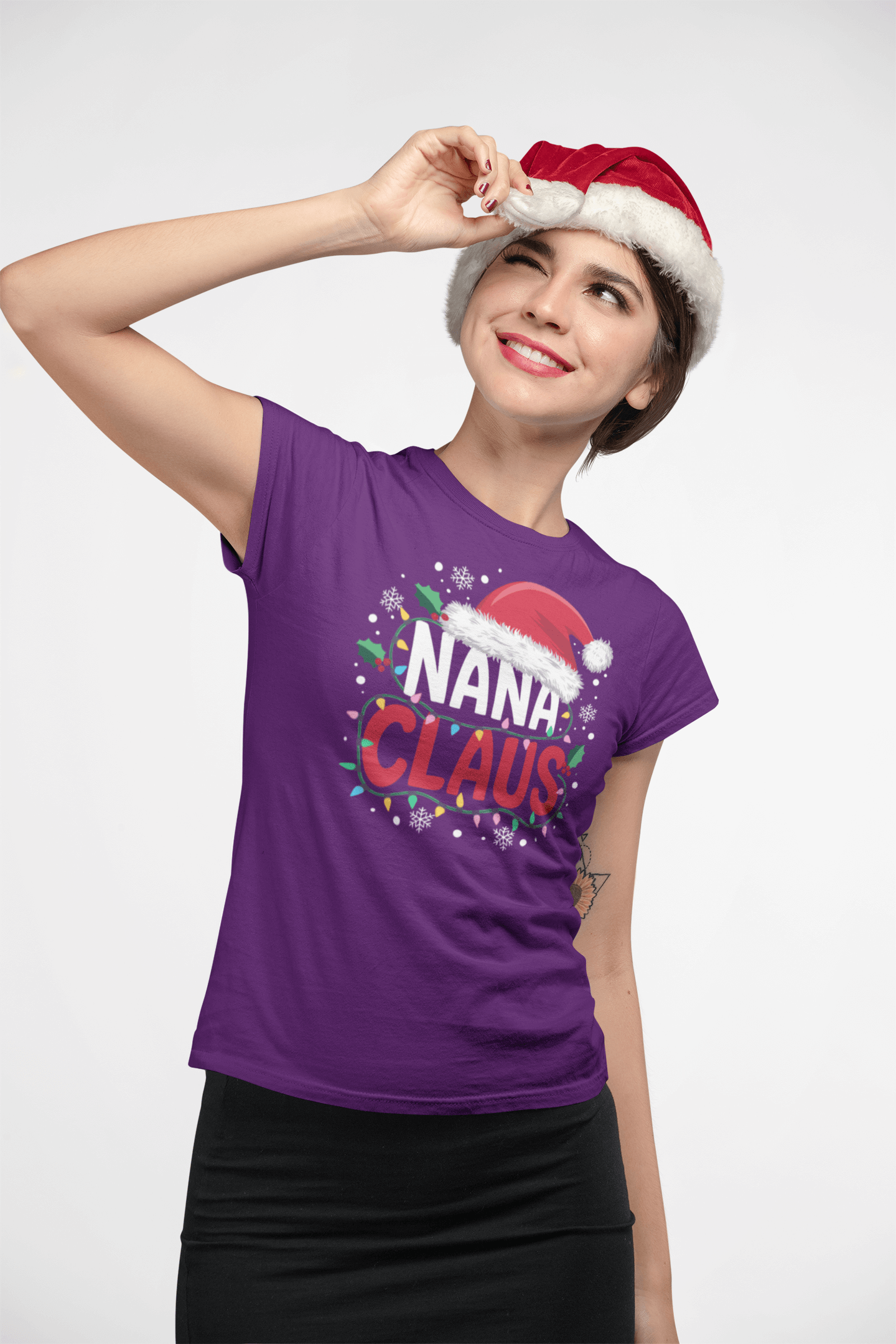Nana Claus - Ladies Fitted T-Shirt