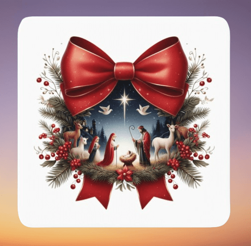 Nativity Bow Coaster Set (4)