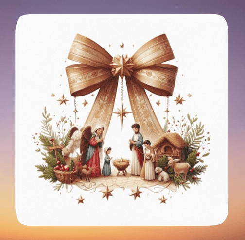 Nativity Bow Coaster Set (4)