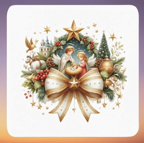 Nativity Bow Coaster Set (4)