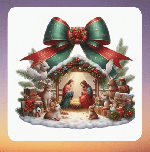 Nativity Bow Coaster Set (4)