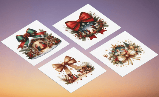 Nativity Bow Coaster Set (4)