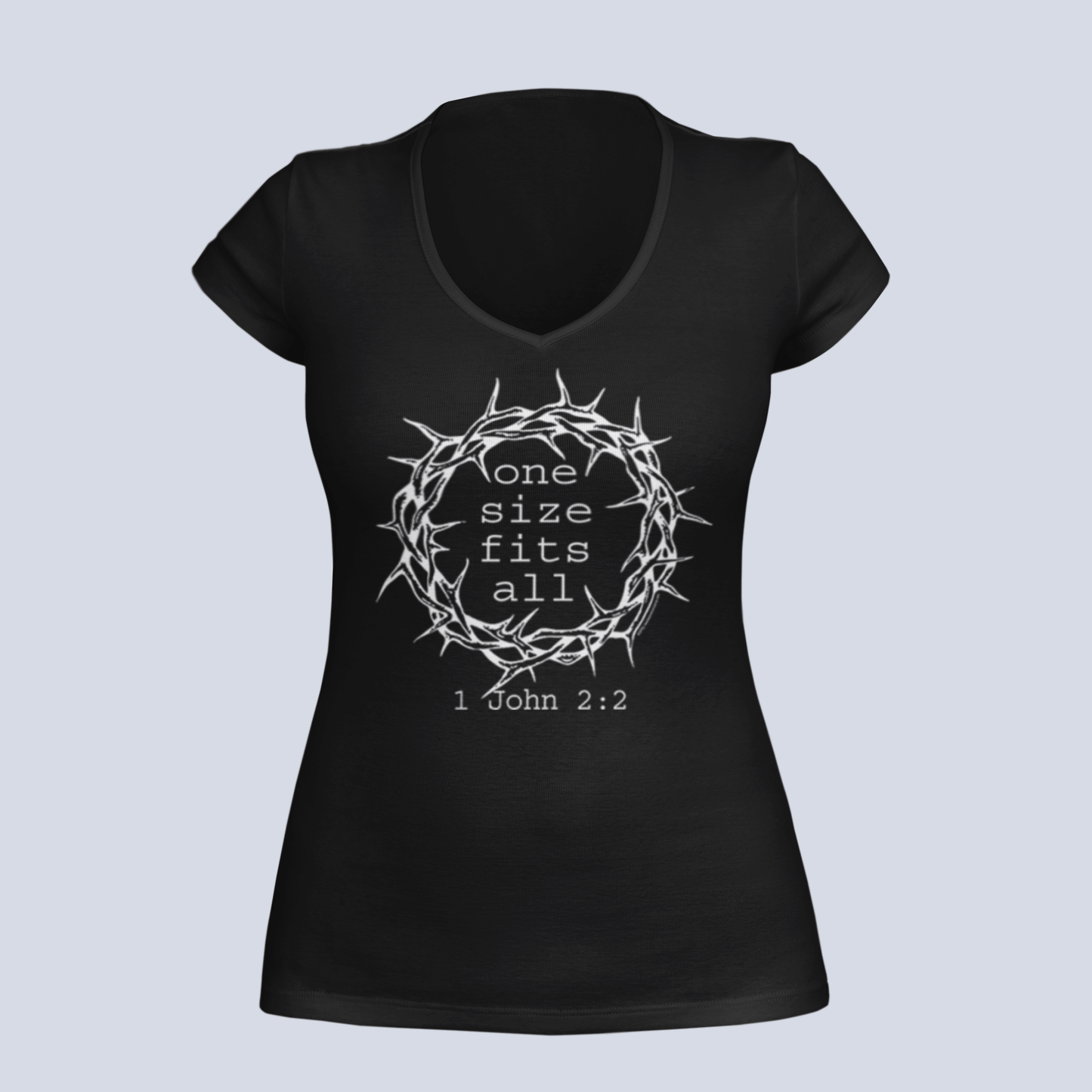 One Size Fits All Christian - Adult T-Shirt Ladies V-Neck