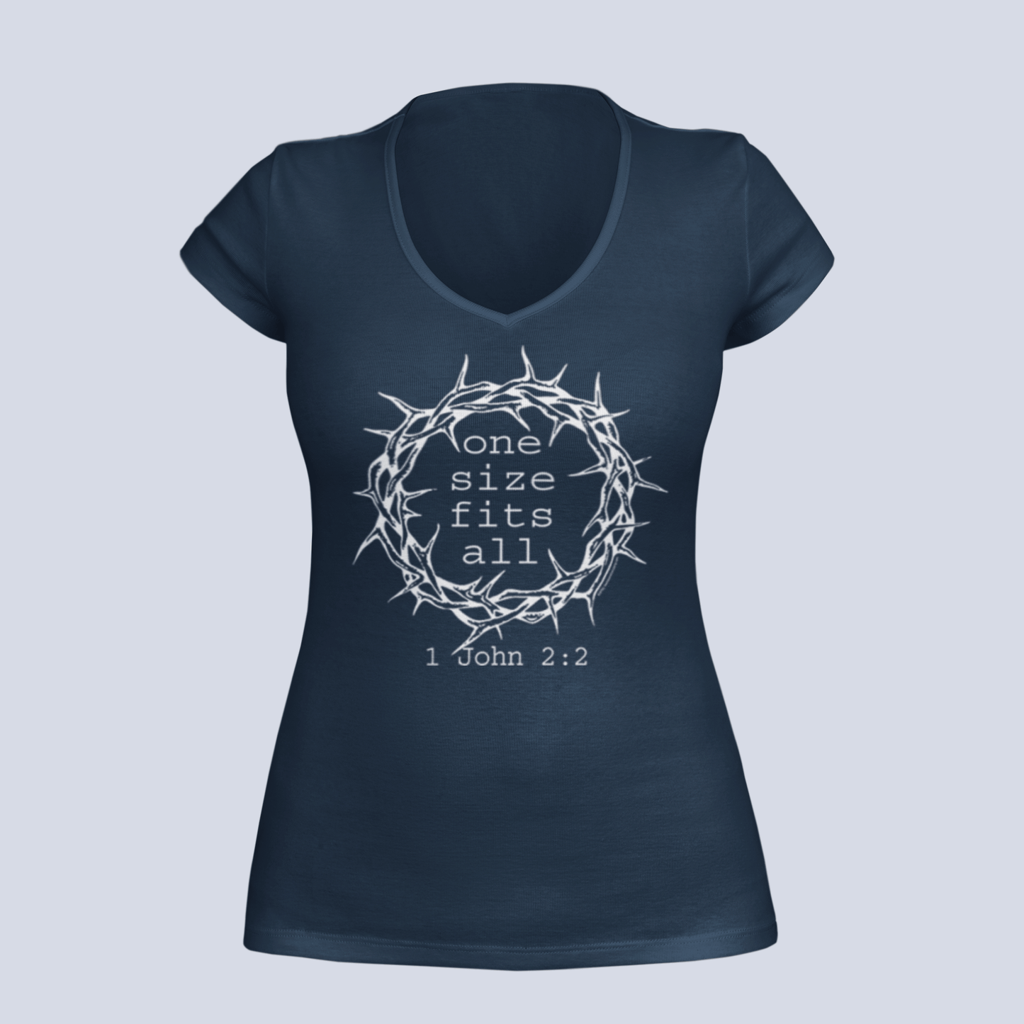 One Size Fits All Christian - Adult T-Shirt Ladies V-Neck