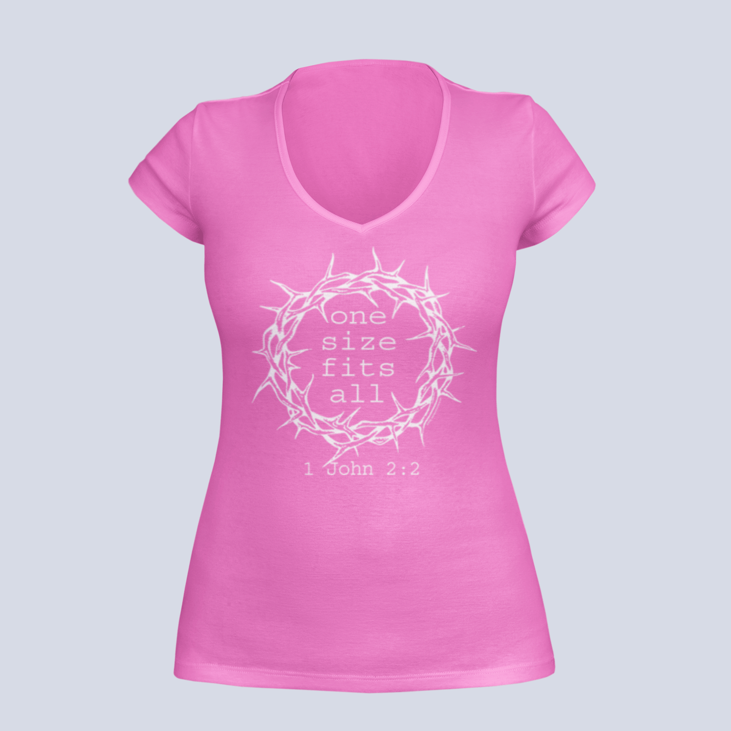 One Size Fits All Christian - Adult T-Shirt Ladies V-Neck