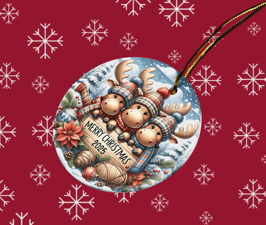 Ornament Merry Moose Christmas 2025