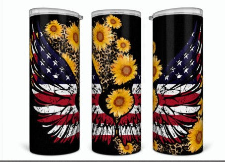 Patriot Eagle & Sunflowers - 20 Oz Tumbler