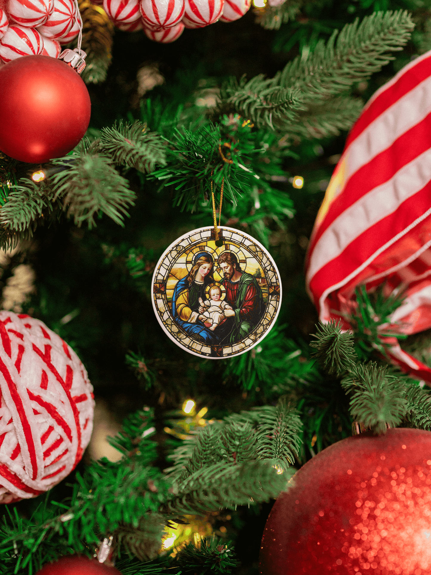 Sacred Stain Glass Look Ceramic Ornaments (13 designs)