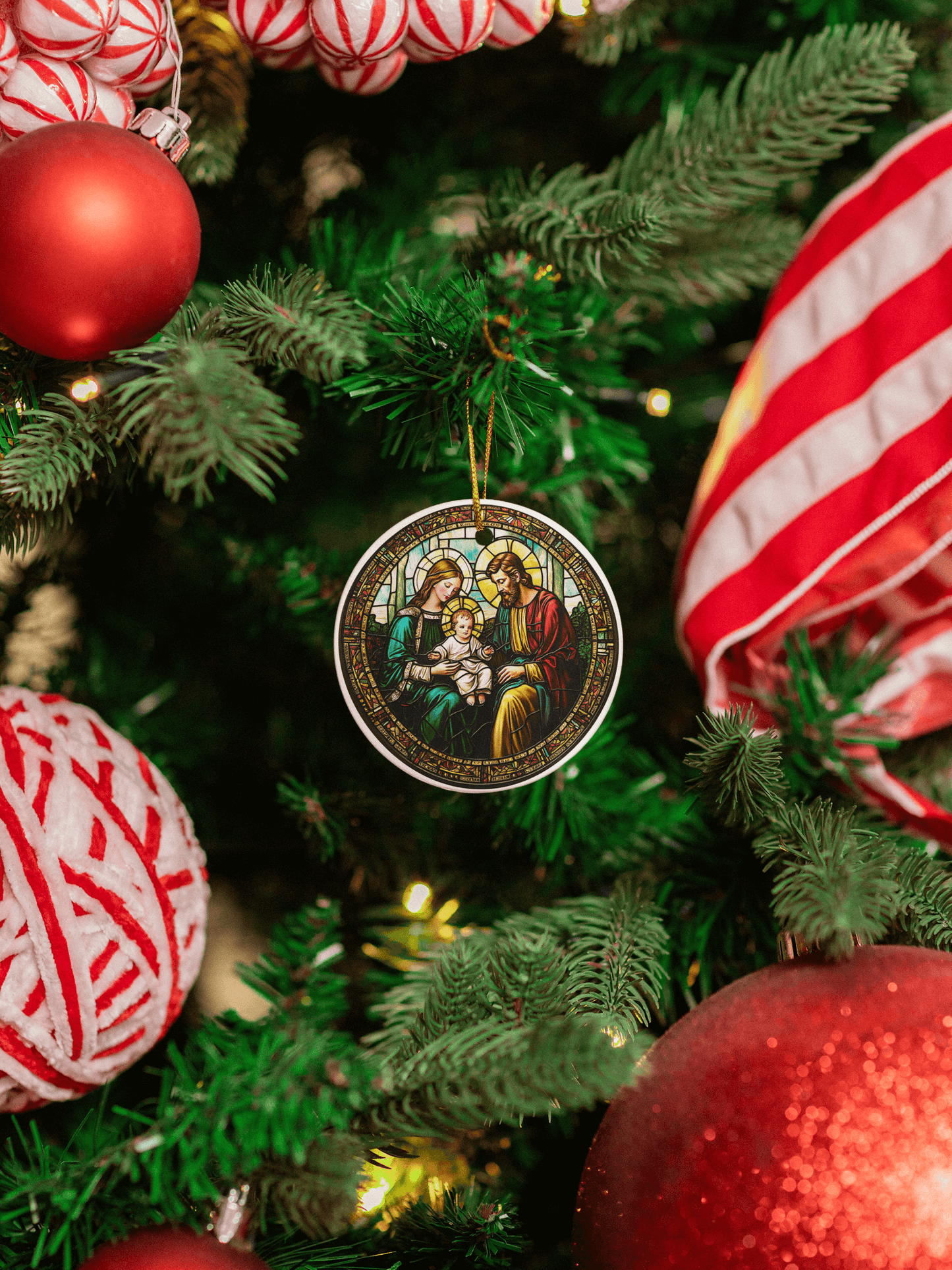 Sacred Stain Glass Look Ceramic Ornaments (13 designs)