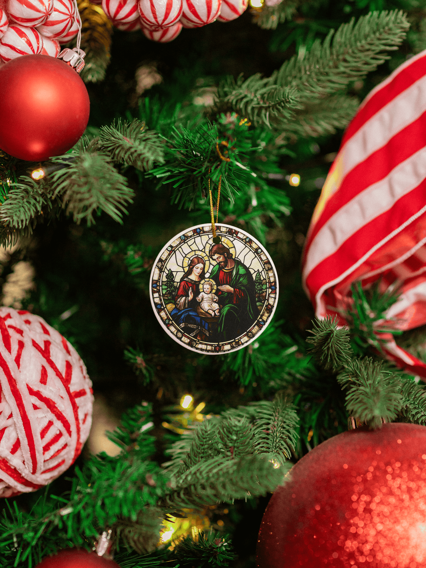 Sacred Stain Glass Look Ceramic Ornaments (13 designs)