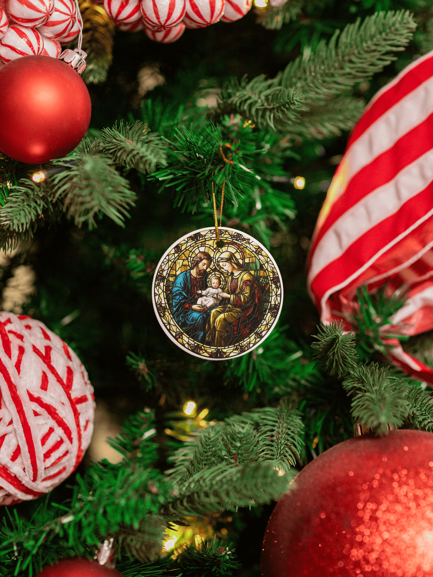 Sacred Stain Glass Look Ceramic Ornaments (13 designs)