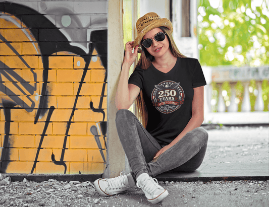 We The People: 250-Year Emblem - Ladies V-Neck